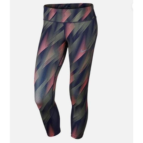 Nike 831645 Women's Epic Run Printed Crop Pants Running Training Capris Crops XS - Picture 2 of 9